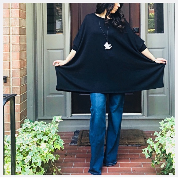 Black oversized loose fit  knit tunic - Picture 5 of 8